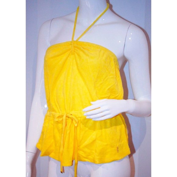 JUICY COUTURE TERRY Halter TOP Yellow Grapefruit ( M ) - Picture 1 of 2